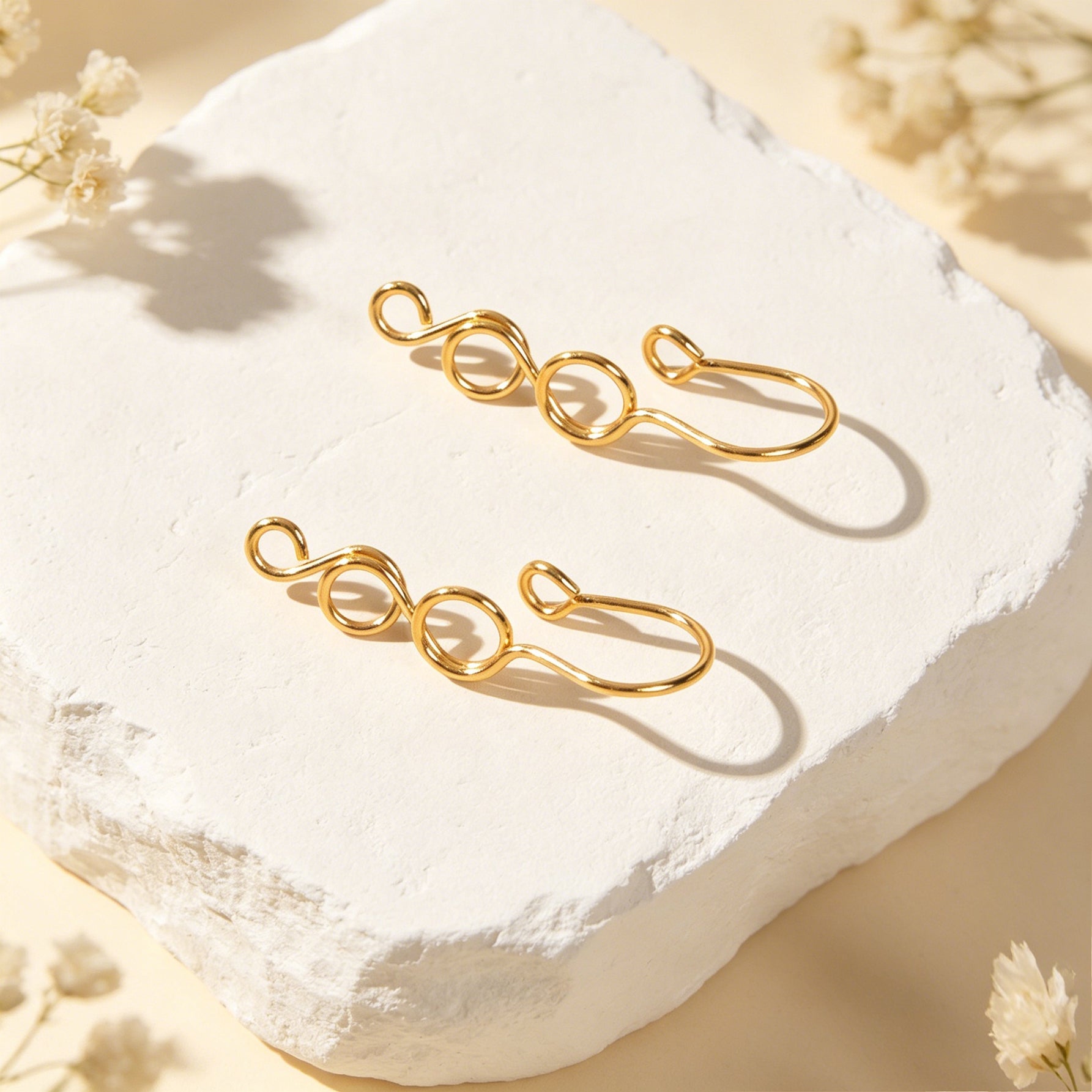 Handmade Twisted Multi Loop Wire Ear Cuffs No Piercing Gold Cartilage Ear Clips