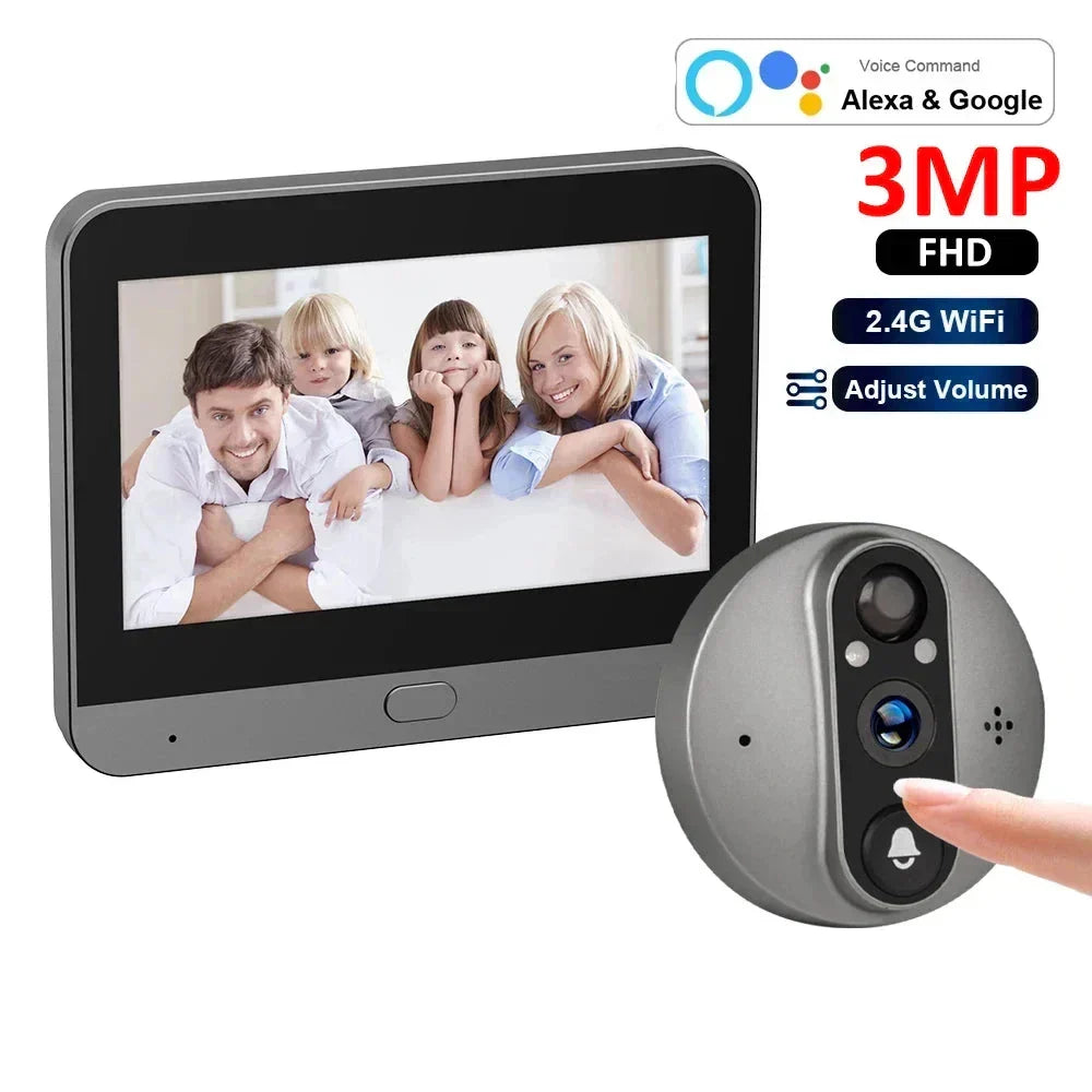 Wifi Smart Peephole Camera Doorbell