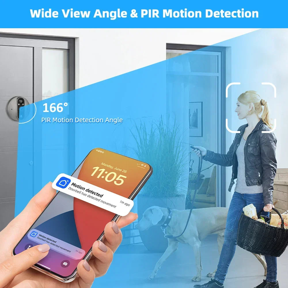 Wifi Smart Peephole Camera Doorbell