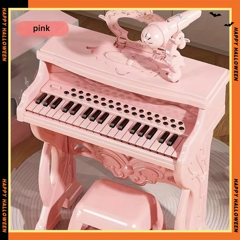Pink Electronic Piano for Kids with Microphone