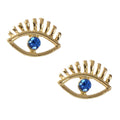 Blue Hotpink Rhinestone Decor Eye Shape Stud Earrings Women Girls Dainty Gifts