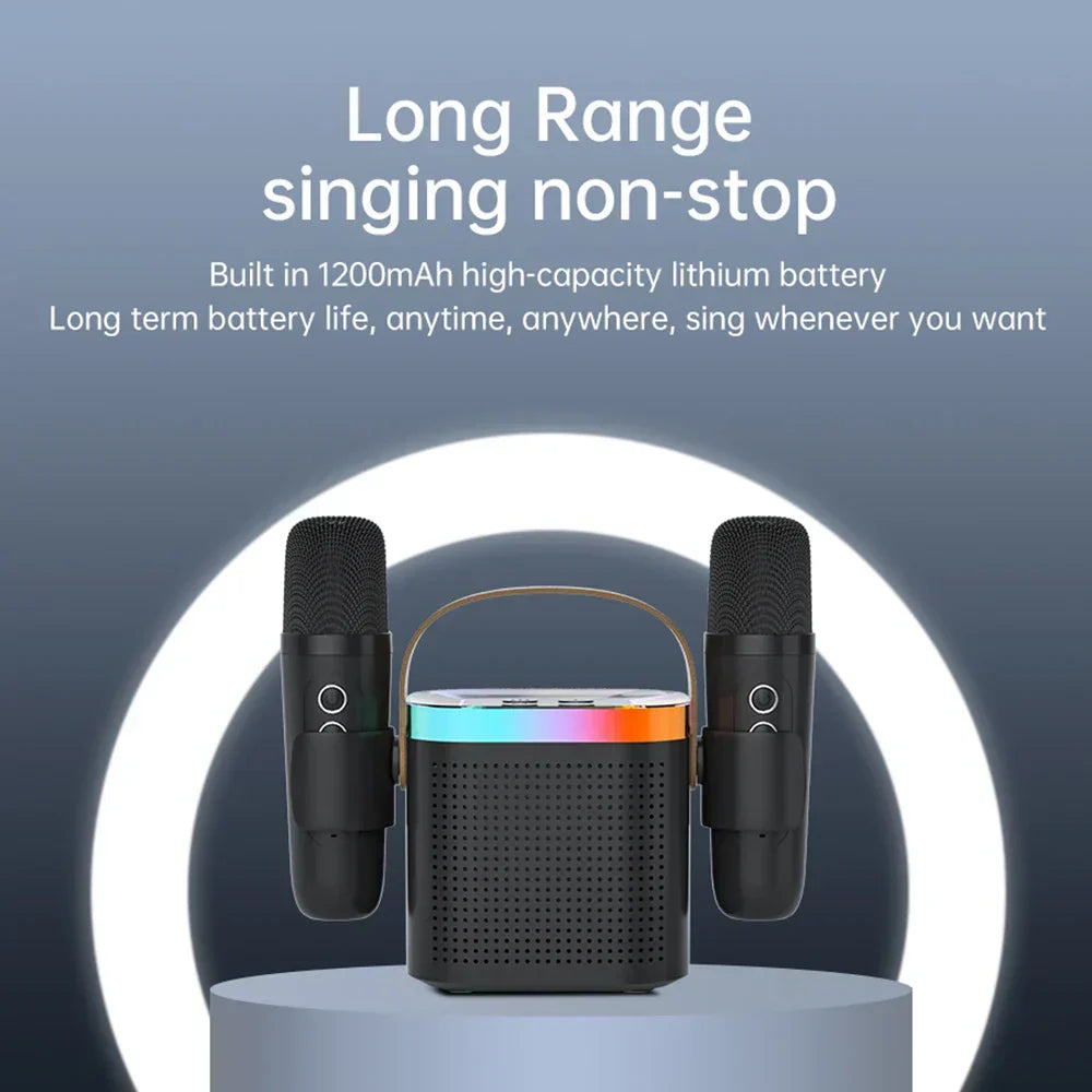 Portable Bluetooth Karaoke Speaker System With Microphones
