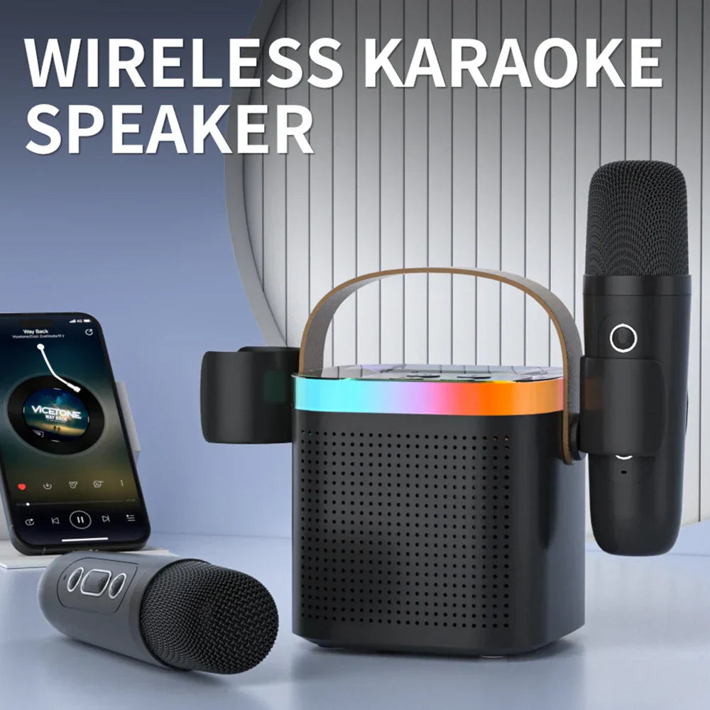 Portable Bluetooth Karaoke Speaker System With Microphones