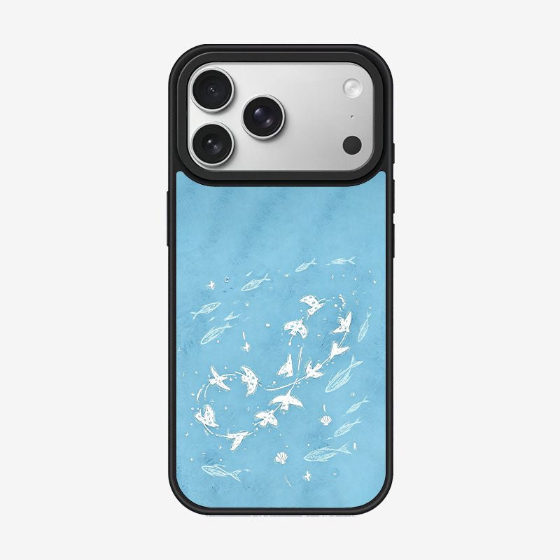 Casey Birds and Fish Ocean Blue Magnetic Matte Phone Case – Anti-Fingerprint Protective Cover