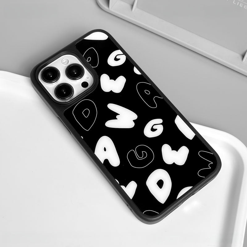 Casey Bubble Letter Typography Scatter AG Matte Phone Case – Magnetic Anti-Fingerprint Protective Cover