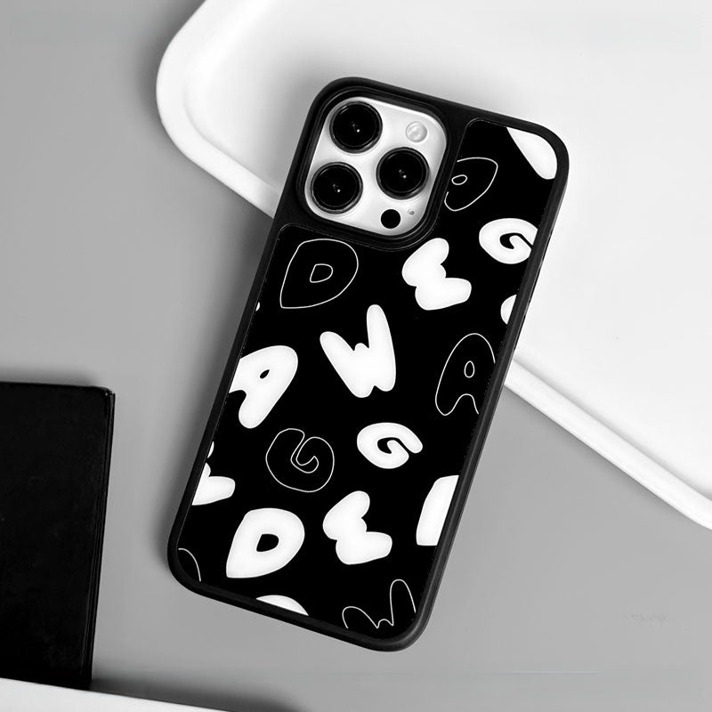 Casey Bubble Letter Typography Scatter AG Matte Phone Case – Magnetic Anti-Fingerprint Protective Cover