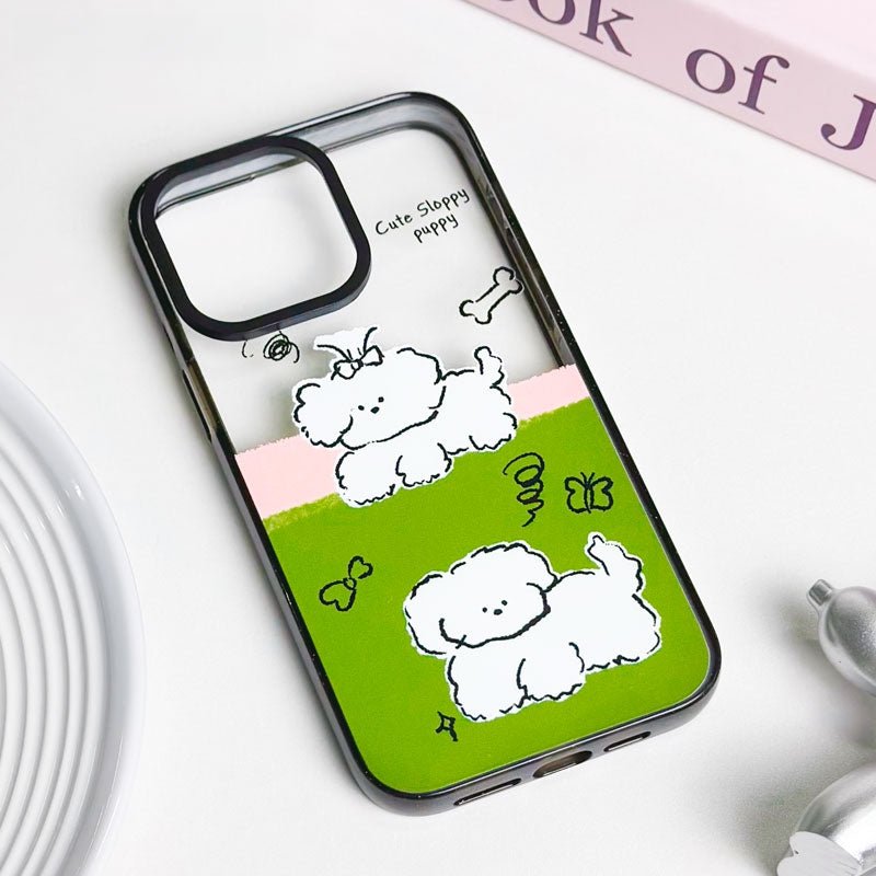Casey Cute Sloppy Puppy Clear AG Matte Phone Case – Slim MagSafe Anti-Fingerprint TPU Protective Cover