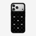 Casey Gilded Pearl Bow Black Magnetic Matte Phone Case – Anti-Fingerprint Protective Cover