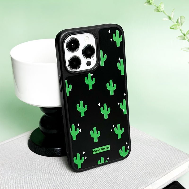 Casey Green Cactus Desert Night AG Matte Phone Case – Magnetic Anti-Fingerprint Protective Cover