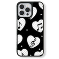 Casey Music Note Polka Dot Heart Black AG Matte Phone Case – Anti-Fingerprint TPU Bumper Protective Cover