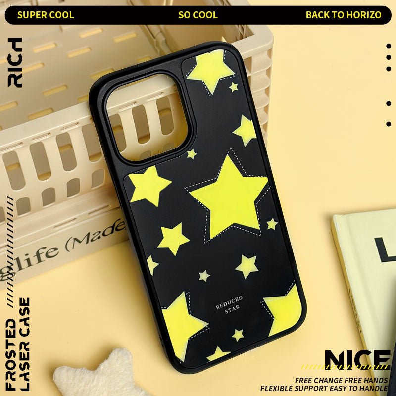 Casey Reduced Star Yellow Stars Black AG Matte Phone Case – Slim MagSafe Anti-Fingerprint TPU Protective Cover