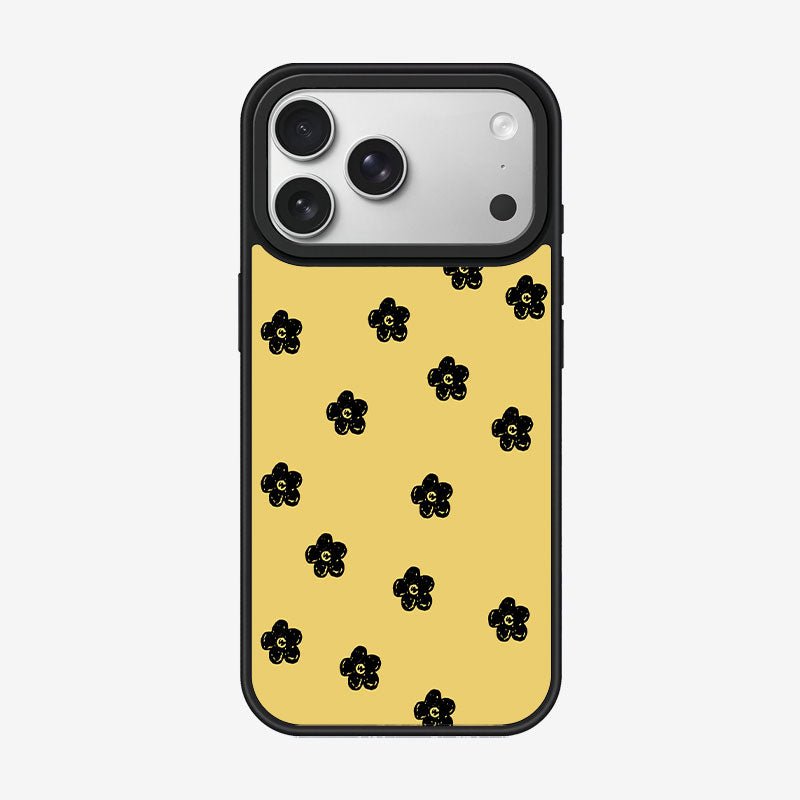 Casey Sunshine Daisy Floral AG Matte Phone Case – Bold Yellow Minimal Floral Protective Cover