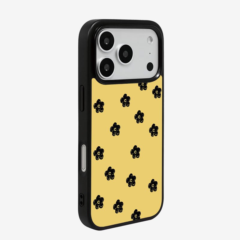 Casey Sunshine Daisy Floral AG Matte Phone Case – Bold Yellow Minimal Floral Protective Cover