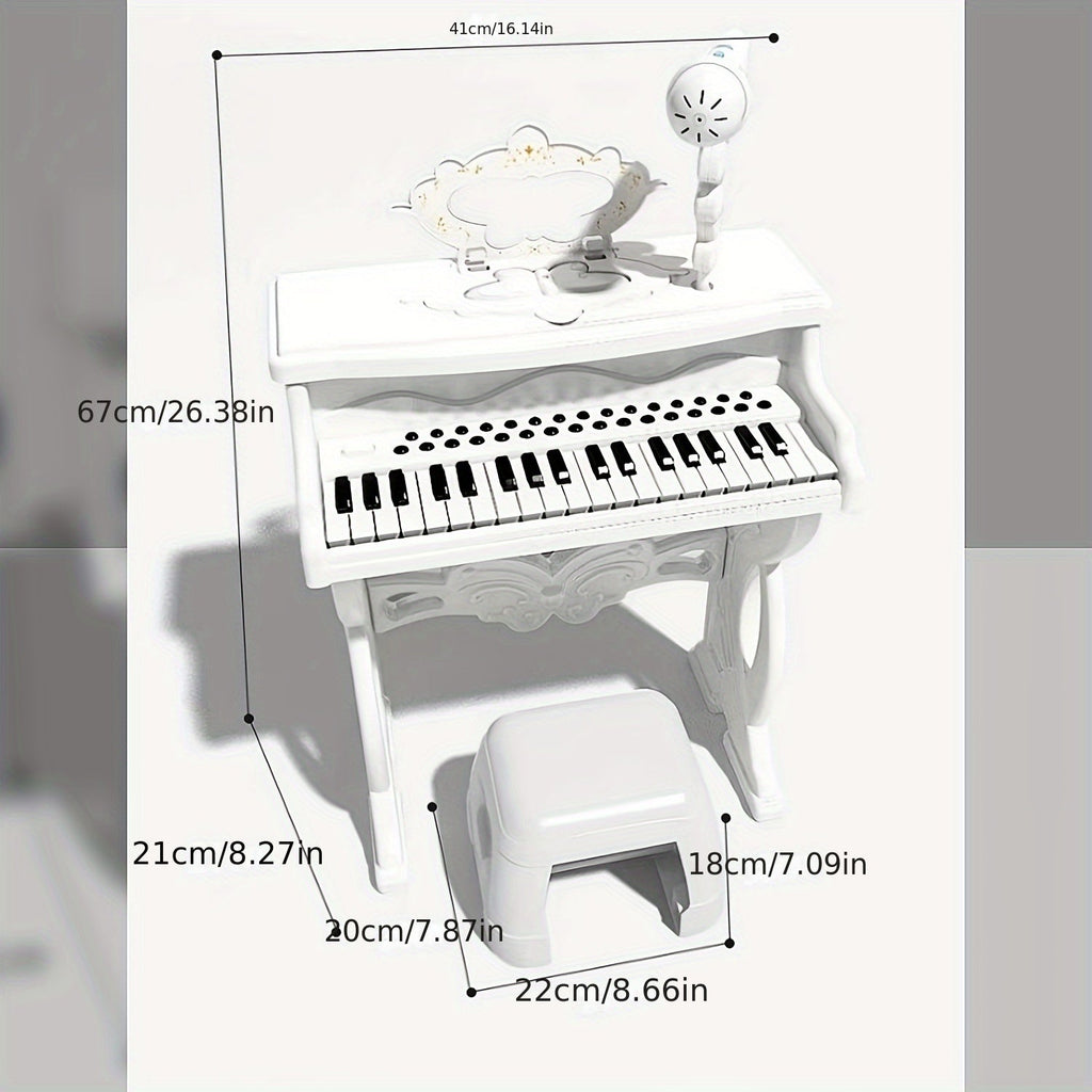 Pink Electronic Piano for Kids with Microphone