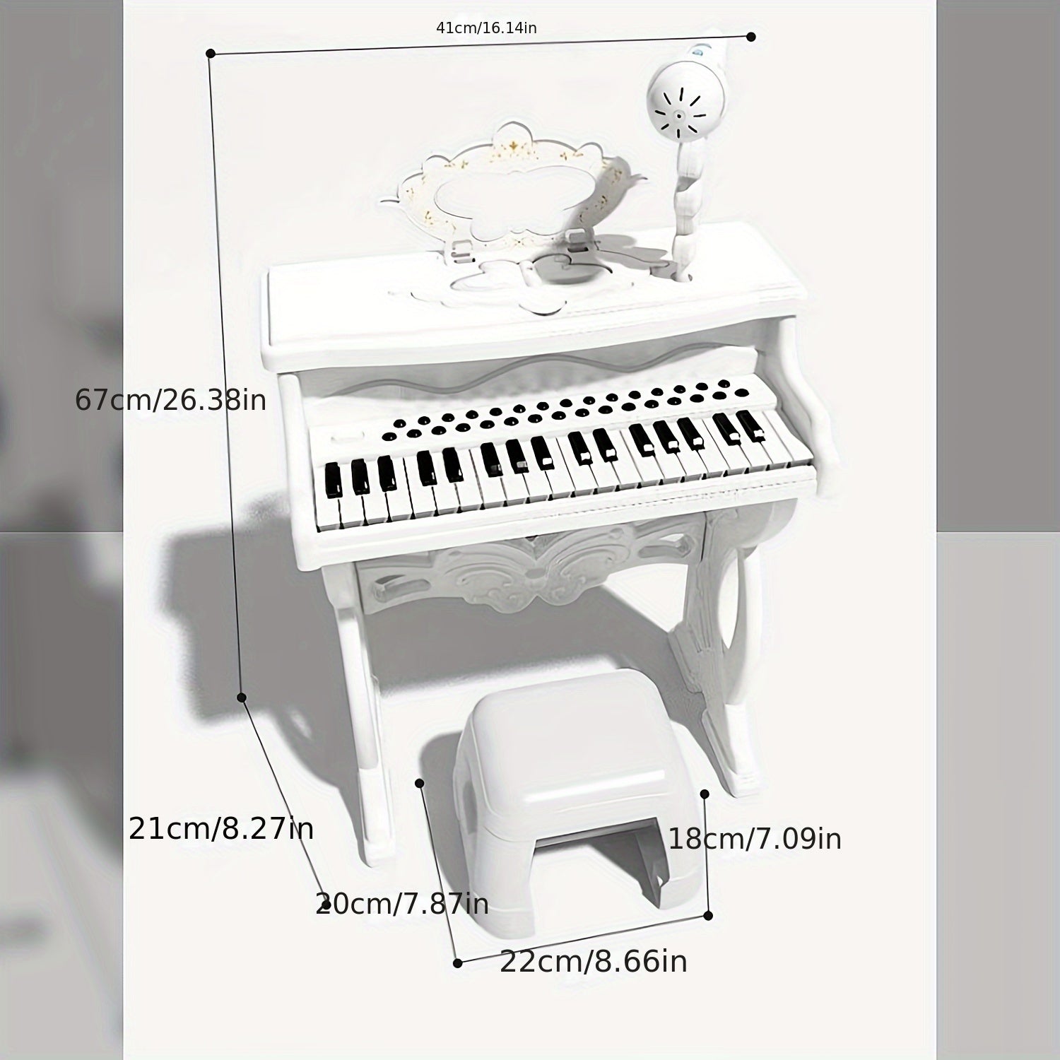 Pink Electronic Piano for Kids with Microphone