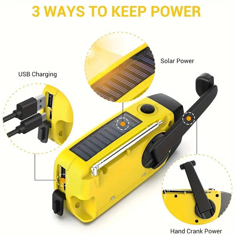 Emergency Hand Crank Radio with Power Bank Phone Charger